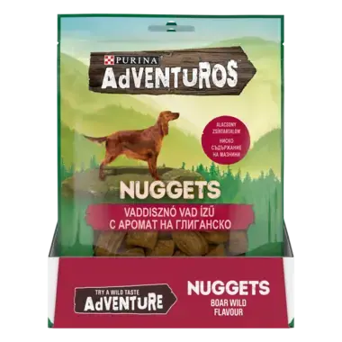 PURINA® ADVENTUROS ® Nuggets Лакомства за кучета в зряла възраст, Глиганско, 90g