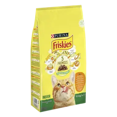 PURINA®FRISKIES®  INDOOR  за котки в зряла възраст,Пиле и Зеленчуци, суха храна, 10kg