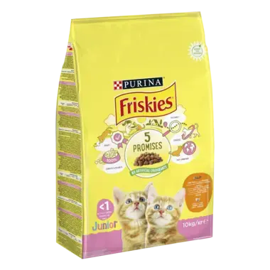 PURINA®FRISKIES®  за малки котенца с Пиле и Пуйка,суха храна, 10kg